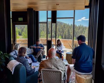 CU Regents and staff have a breakout session during the summer 2024 Regent retreat