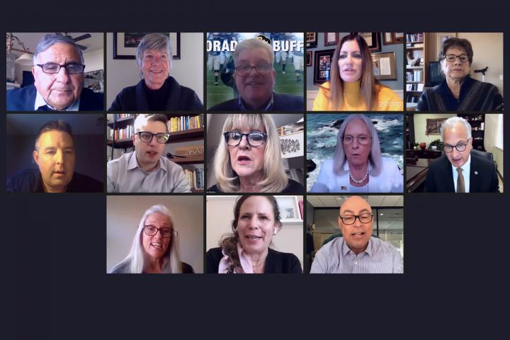 Screenshot from virtual Board of Regents meeting